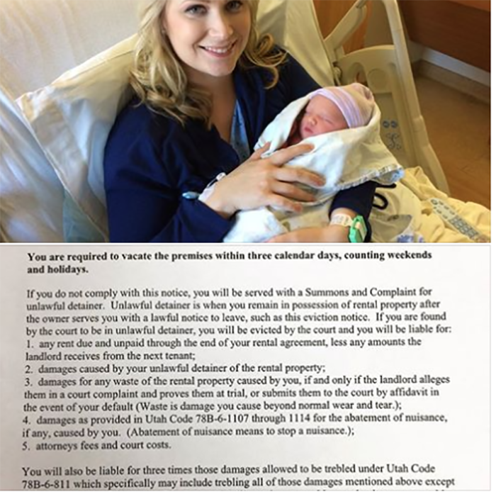 Judge serves eviction notice on pregnant mom’s unborn baby – and it works